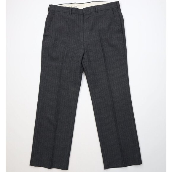 Vintage 70s Streetwear Mens 34x28 Faded Pinstriped Knit Wide Leg Chino Pants USA